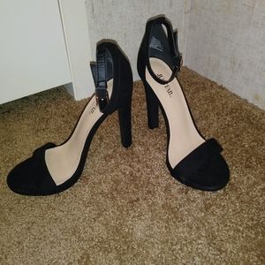 JustFab! "Natalie" Black Ankle Strap Heels